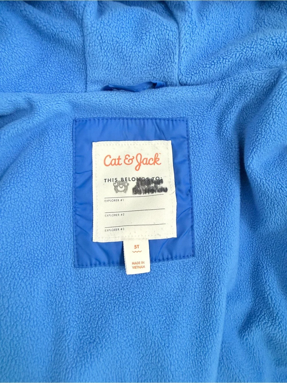 Cat & Jack Toddler Boy Quilted Fleece Lined Puffer Hooded Jacket Blue 5T